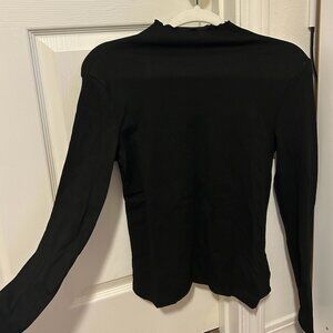 Ribbed Turtleneck Long-sleeve Top